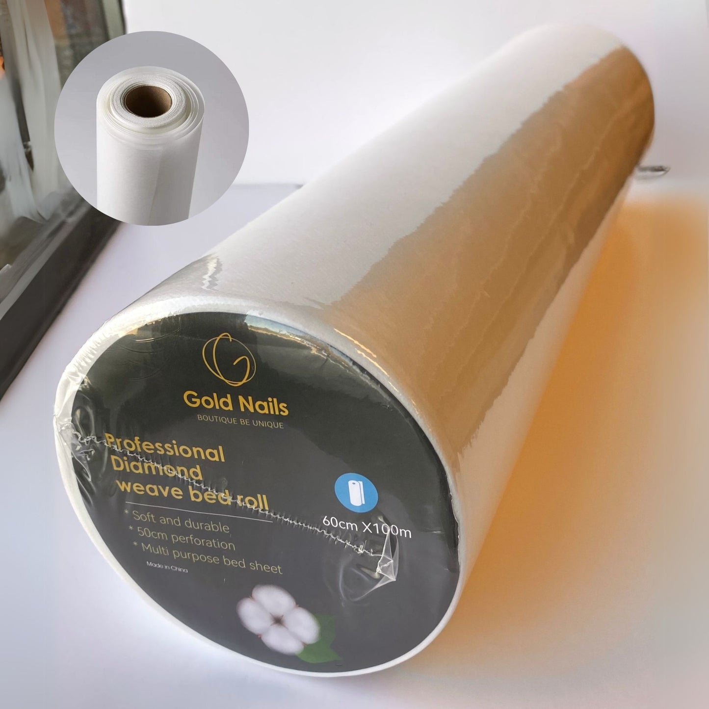 Professional Diamond Weave Bed Roll / Gold Nail & Beauty Supply