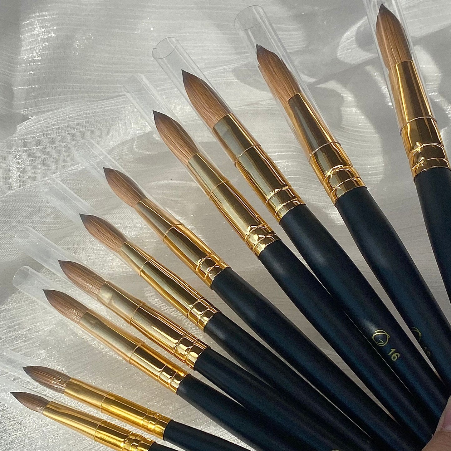 100% Kolinsky Acrylic Nail Brush | Wide Range of Sizes for Professionals - Gold Nail & Beauty Supply