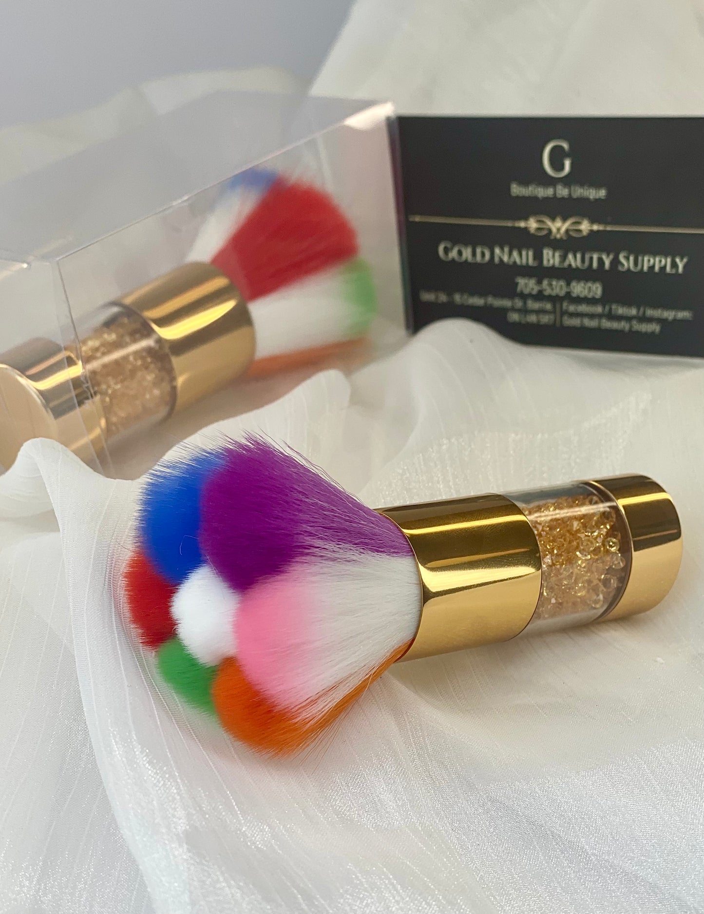Dust Brush Gold Nail Boutique