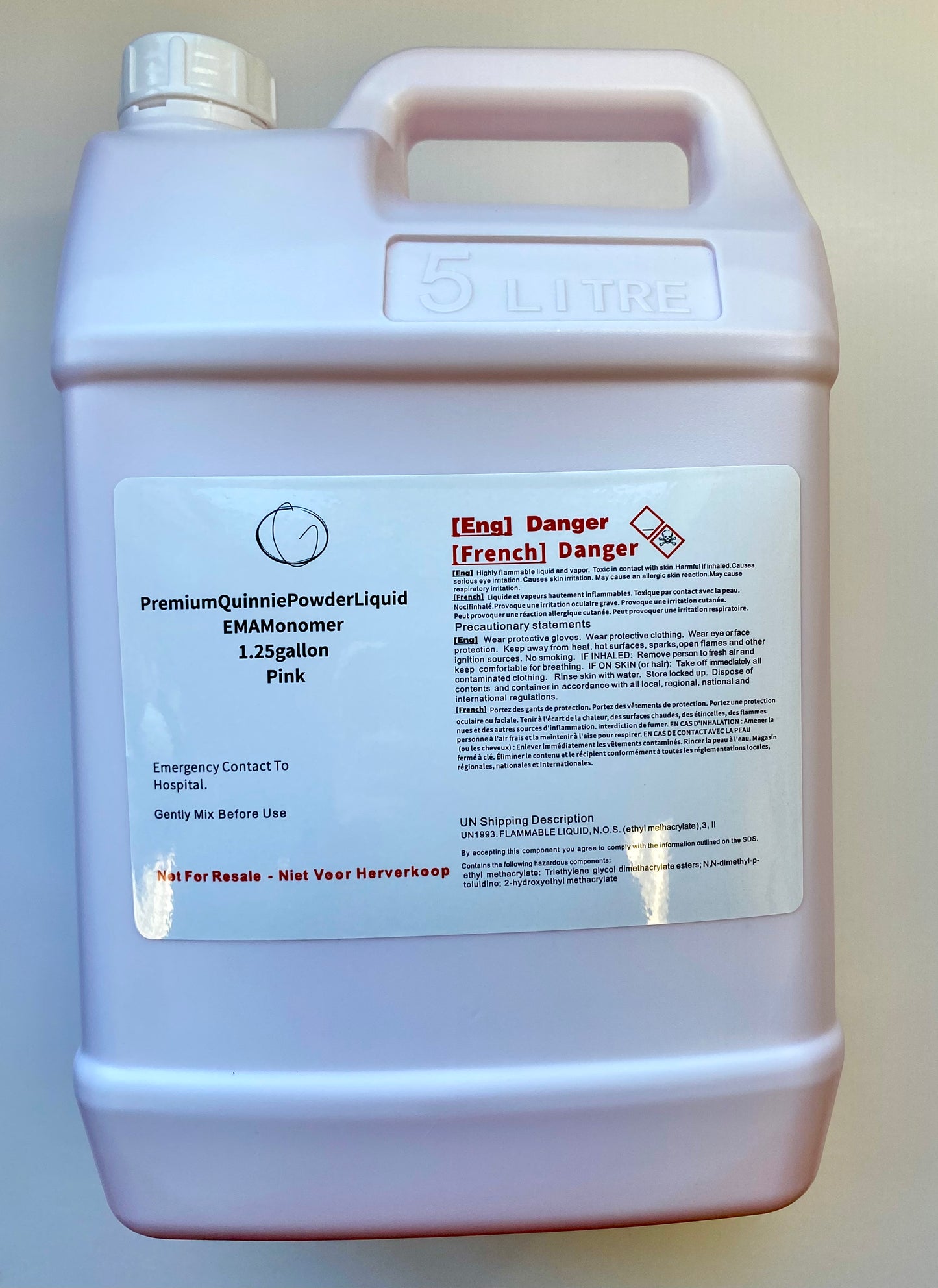 Premium Monomer (EMA Liquid) 1.25 Gallon – High-Quality Monomer for Acrylic Nails | Gold Nail & Beauty Supply – Nail Store in Barrie, Ontario, Canada