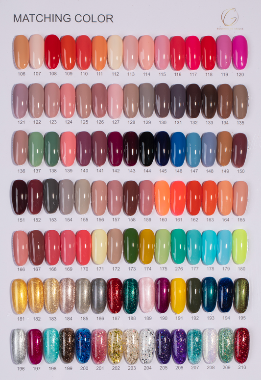 Matching Regular & Gel Polish 100 - 180 15ML – High-Quality Nail Polish Set for Professionals | Gold Nail & Beauty Supply – Affordable Nail Supply in Barrie, Ontario, Canada