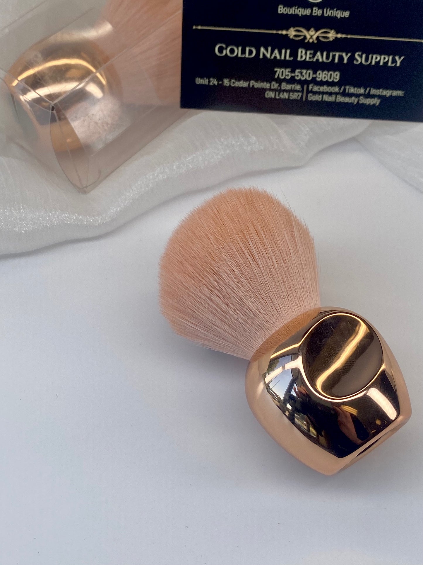 Dust Brush Gold Nail Boutique
